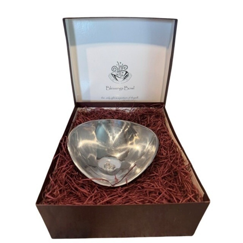 Blessings Bowl Vintage Silver Polished Metal Handcrafted Mexico Gift Set Box New